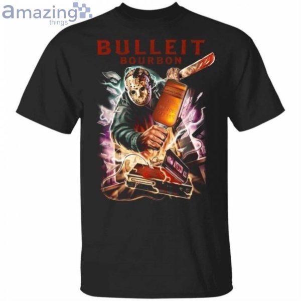 Jason Voorhees And Bulleit Bourbon Whisky Halloween T-Shirt Product Photo 1