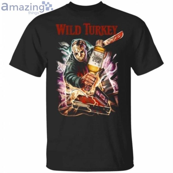 Jason Voorhees And Wild Turkey Bourbon Whisky Halloween T-Shirt Product Photo 1