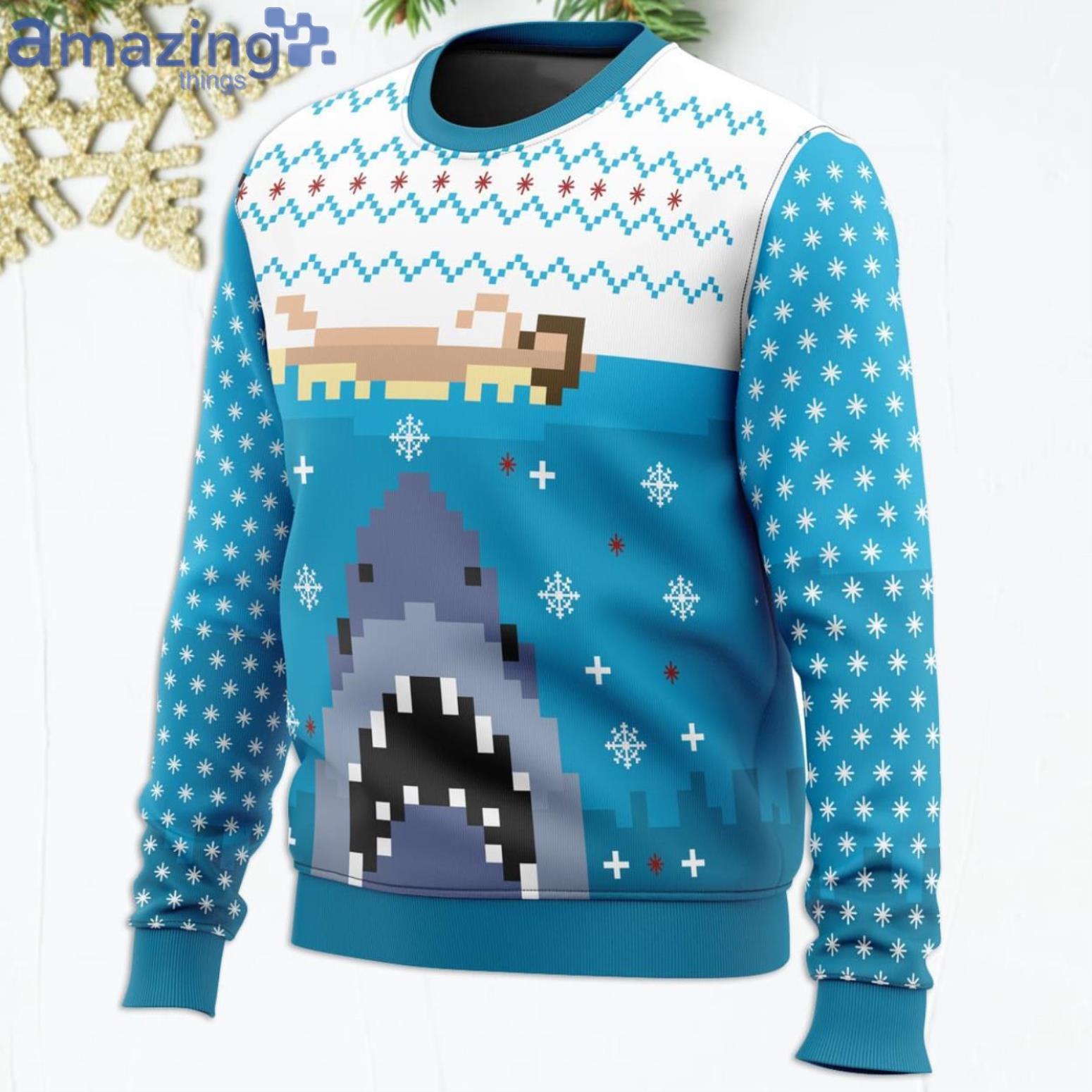 Jaws Funny Christmas Gift Ugly Christmas Sweater image Jaws Funny Christmas Gift Ugly Christmas Sweater Product Photo 2