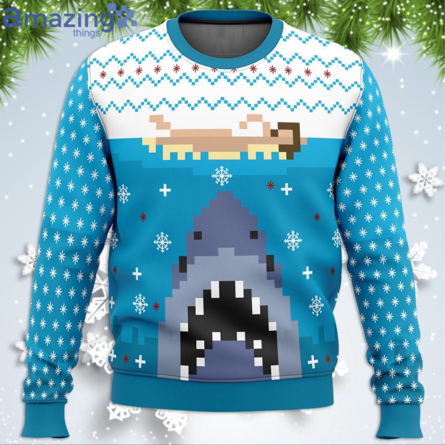 Jaws Funny Christmas Gift Ugly Christmas Sweater Product Photo 1 Jaws Funny Christmas Gift Ugly Christmas Sweater Product Photo 1