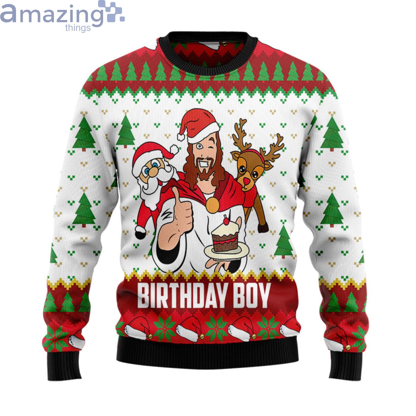 Jesus Birthday Boy Christmas Ugly Sweater Product Photo 1