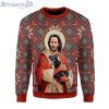 Jesus Keanu Reeves With Dog Ugly Christmas Sweater