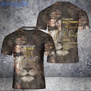 Jesus Lion Face 3D Shirt I Can Do All Things Jesus 3D T-Shirt Lion Shirt Product Photo 2