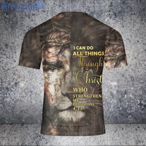 Jesus Lion Face 3D Shirt I Can Do All Things Jesus 3D T-Shirt Lion Shirt Product Photo 3