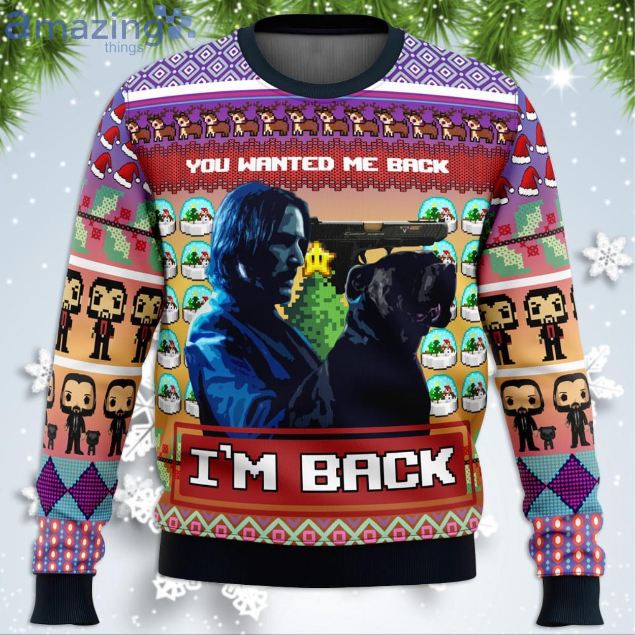 John Wick Funny Christmas Gift Ugly Christmas Sweater Product Photo 1