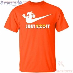 Just Boo It Funny Ghost Swoosh Halloween T-Shirt Product Photo 2