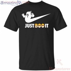 Just Boo It Funny Ghost Swoosh Halloween T-Shirt Product Photo 1