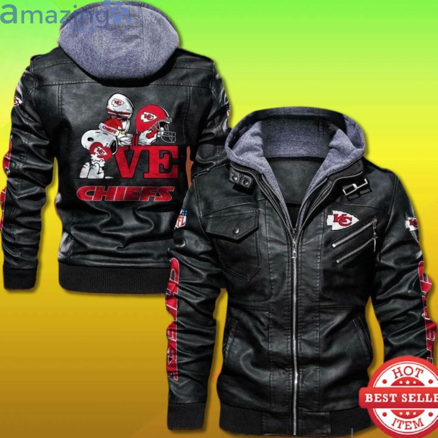 Kansas City Chiefs Snoopy 2D Trending Leather Jacket Product Photo 1