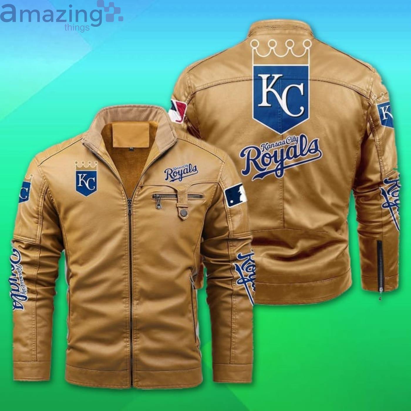 Kansas City Royals Fleece Leather Jacket image Kansas City Royals Fleece Leather Jacket Product Photo 2