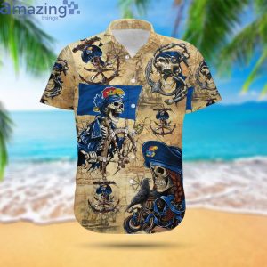 Kansas Jayhawks Pirates Fans Pirates Skull Hawaiian Shirtproduct photo 2