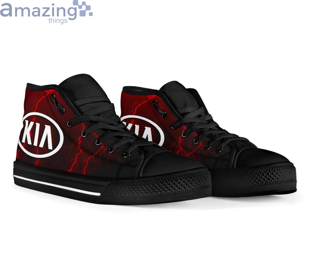Kia Thunder and Lightning Red High Top Shoes image Kia Thunder and Lightning Red High Top Shoes Product Photo 3