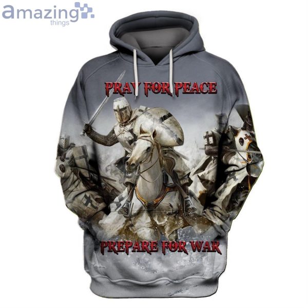 Knight Templar Pray For Peace Prepare For War Unisex Hoodieproduct photo 1