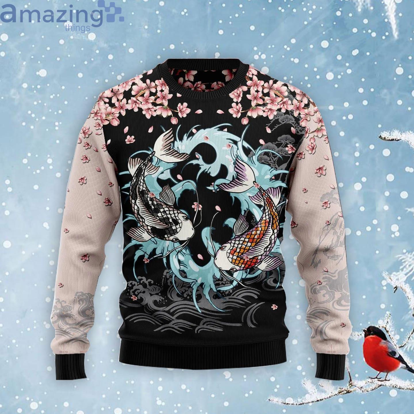 Koi Blossom Ugly Christmas Sweater Product Photo 1 Koi Blossom Ugly Christmas Sweater Product Photo 1