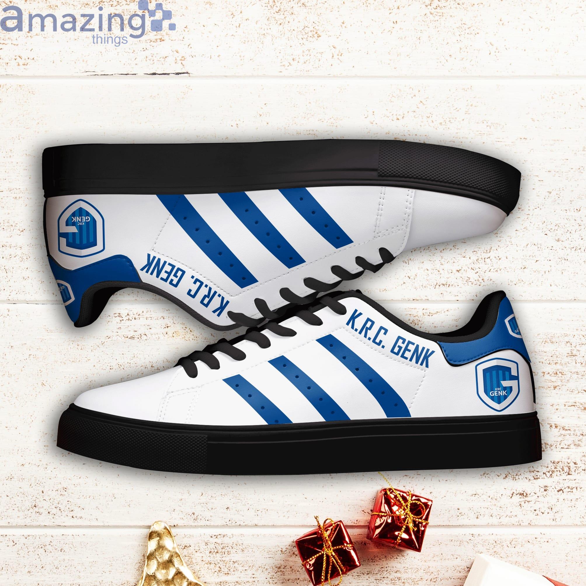 KRC Genk Blue Striped Stan Smith Low Top Skate Shoes image KRC Genk Blue Striped Stan Smith Low Top Skate Shoes Product Photo 2