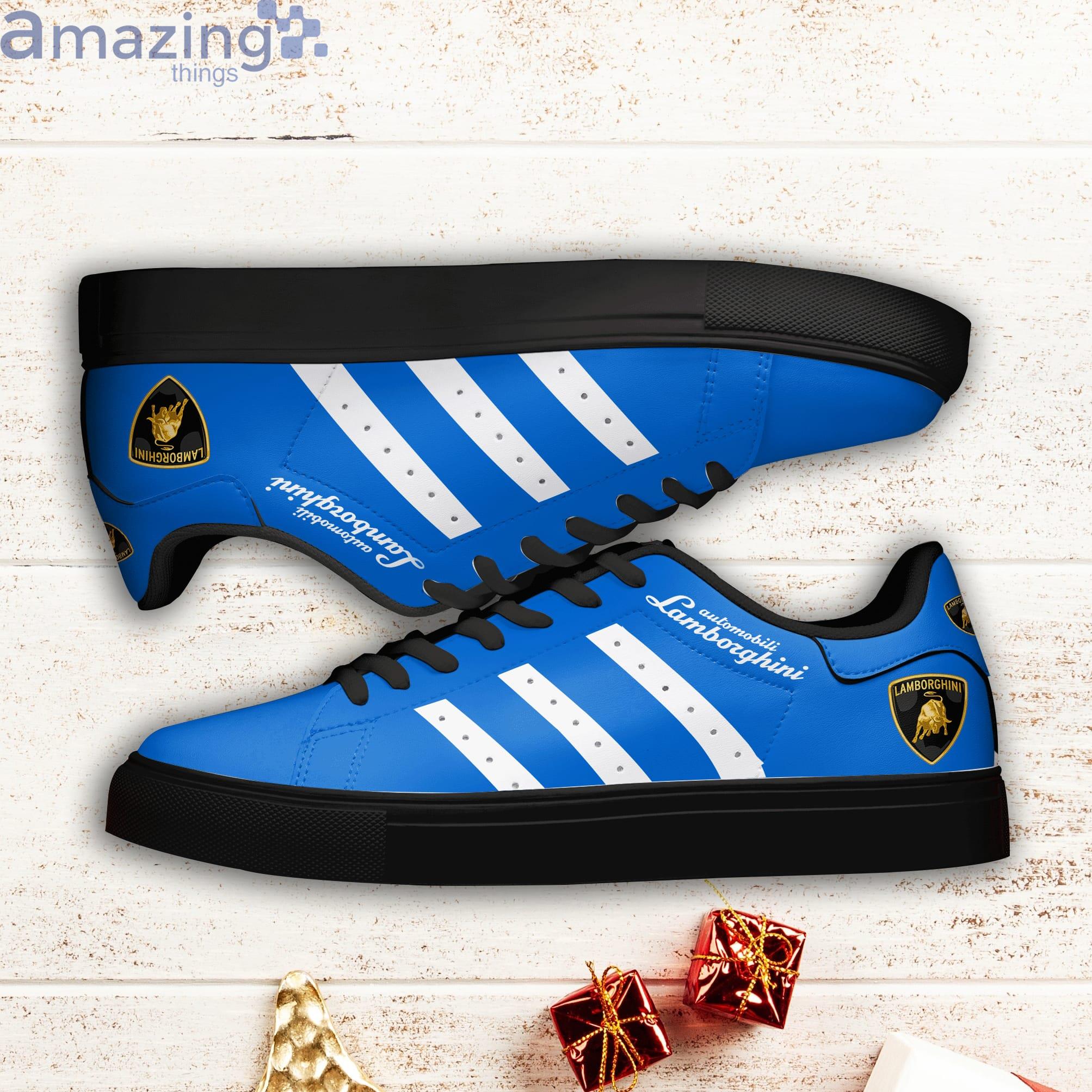 Lamborghini Blue Stan Smith Low Top Skate Shoes image Lamborghini Blue Stan Smith Low Top Skate Shoes Product Photo 2