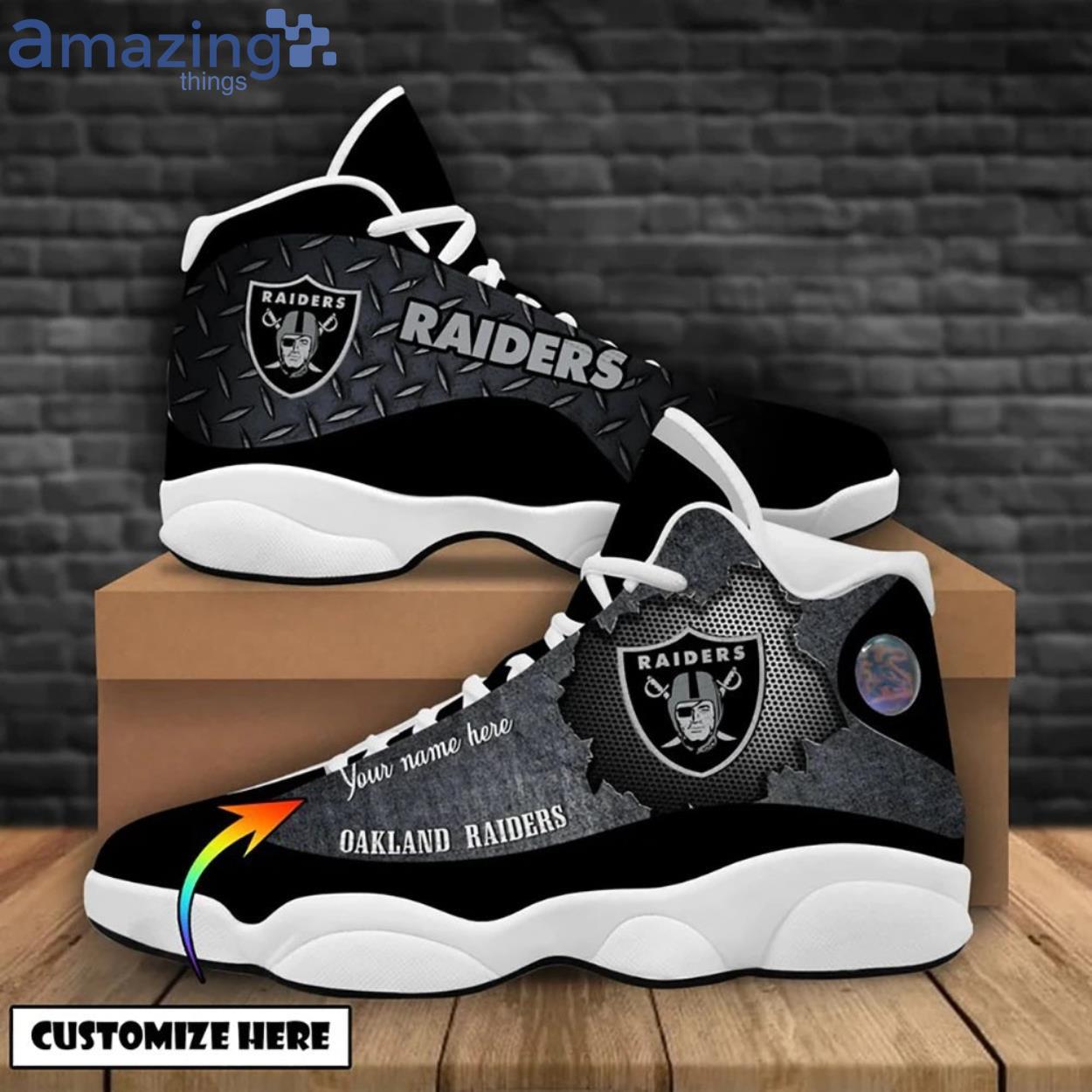 Las Vegas Raiders Jordans 13 Custom Name Personalized Shoes Flint -  Banantees