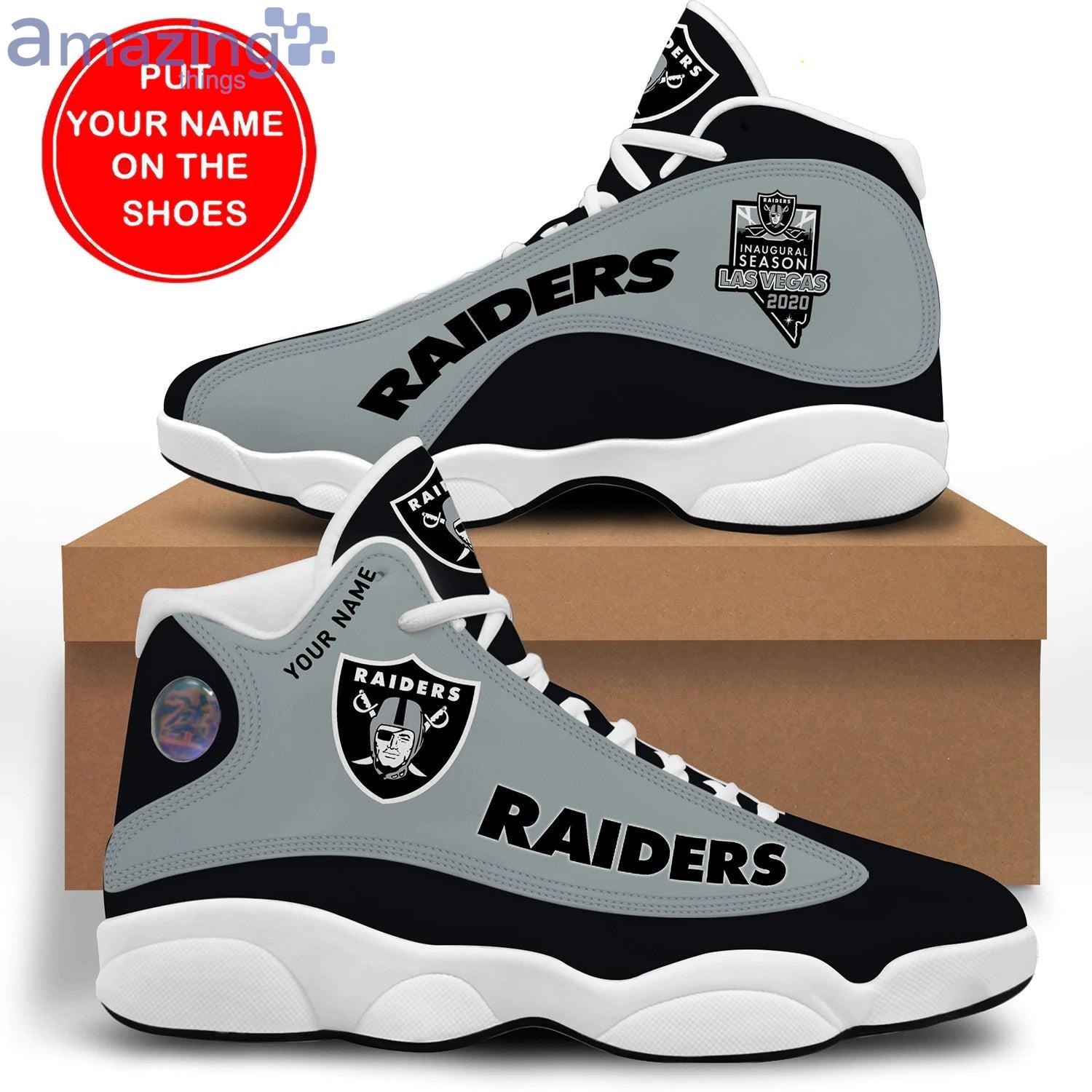 Las Vegas Raiders Team Custom Name Air Jordan 13 Shoes For Fans