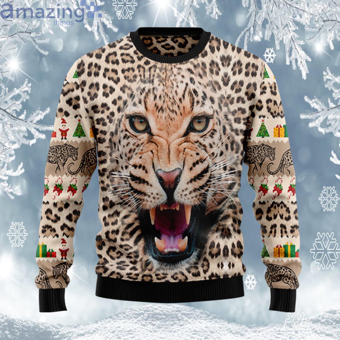 Leopard print hot sale christmas jumper