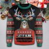Let It Glow Christmas Deer Ugly Sweater