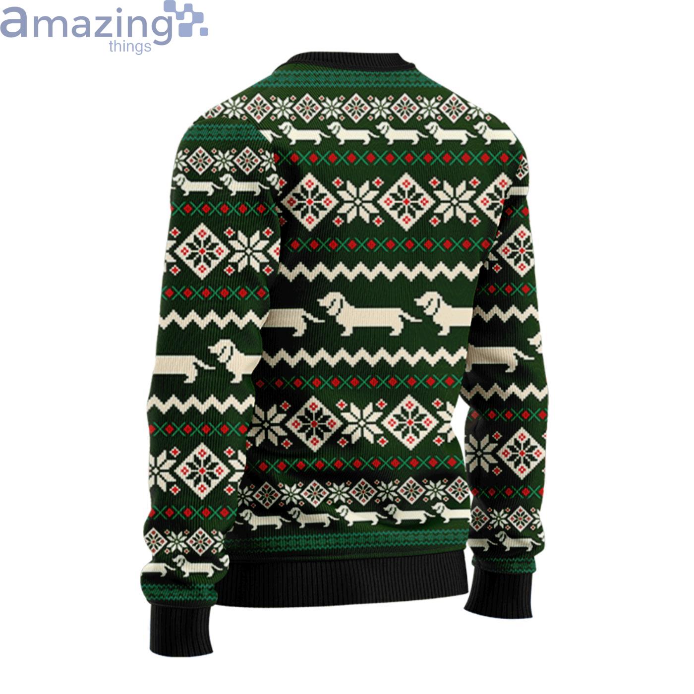 Life Is Wienderful Sleeping Dachshund Christmas Ugly Sweater image Life Is Wienderful Sleeping Dachshund Christmas Ugly Sweater Product Photo 2