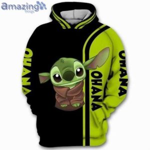 Lilo Stitch Ohana Yoda Star Wars 3D All Over Print Hoodieproduct photo 3