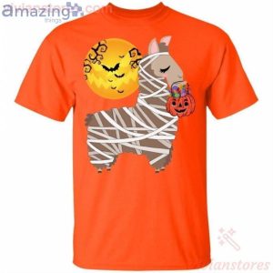 Llama In Mummy Halloween Funny T Shirt image Llama In Mummy Halloween Funny T-Shirt Product Photo 2