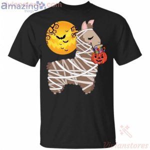 Llama In Mummy Halloween Funny T-Shirt Product Photo 1