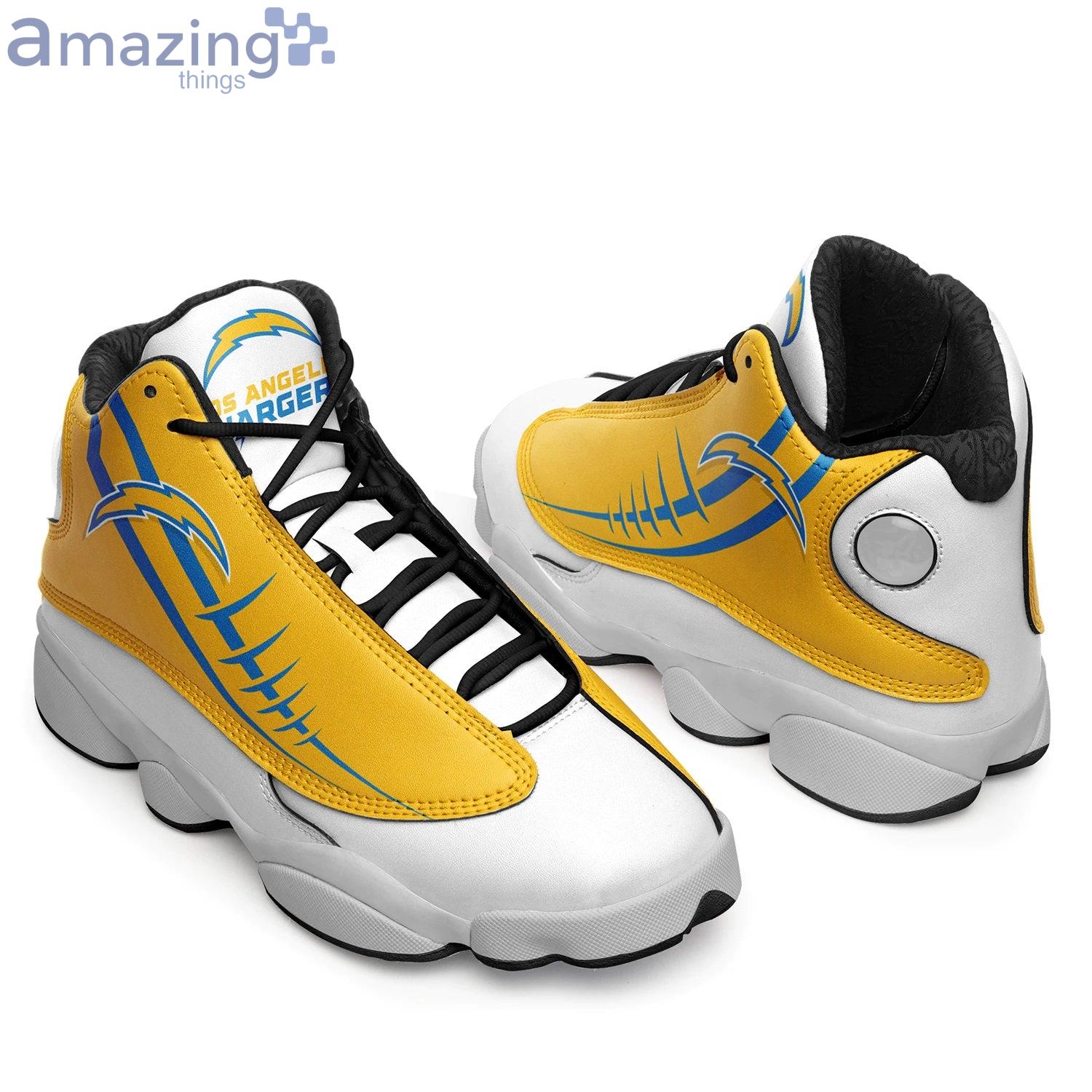 Los Angeles Chargers Fans Yellow Air Jordan 13 Sneaker Shoes For Fans Product Photo 1