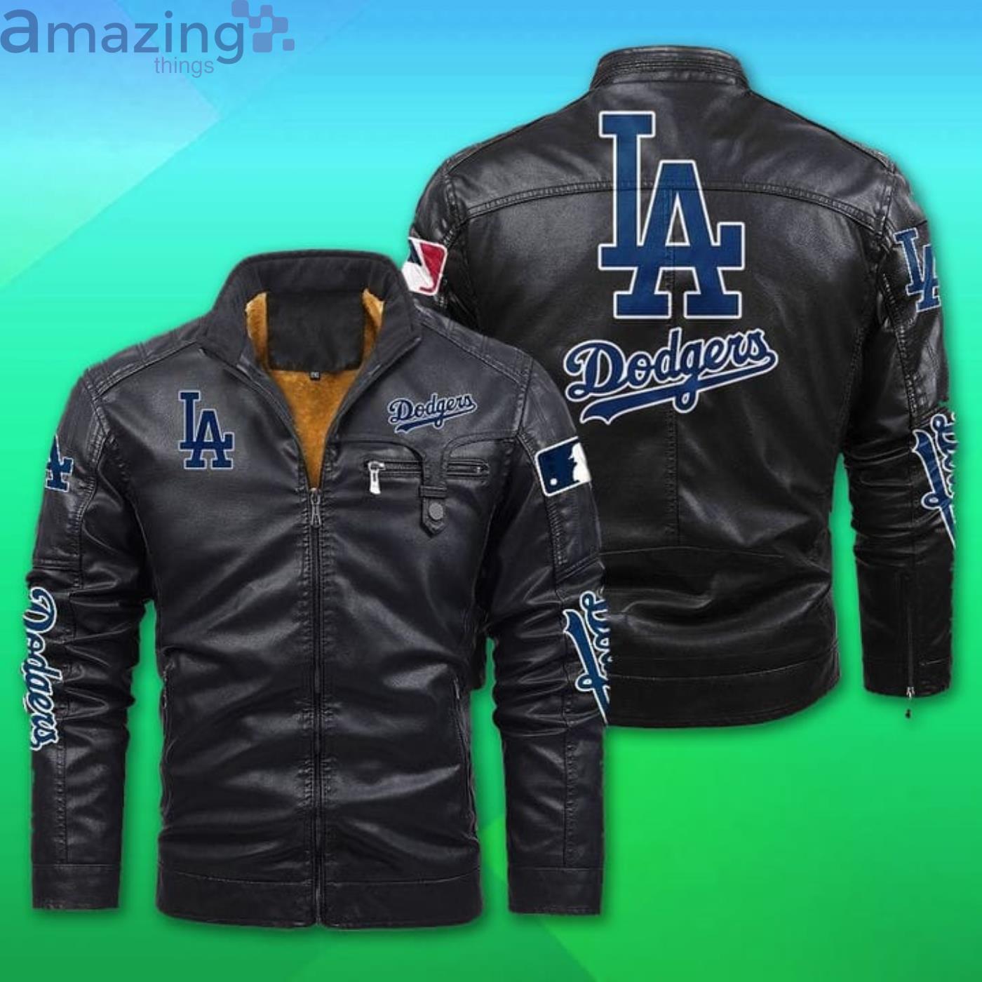 Los Angeles Dodgers Fleece Leather Jacket