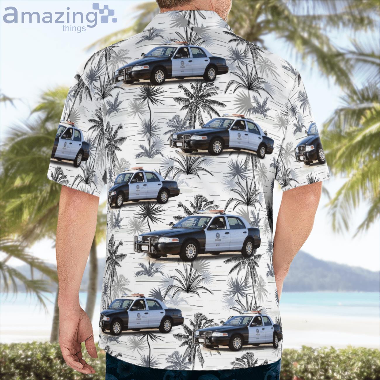 Los Angeles Police Department Ford Crown Victoria Police Interceptor Hawaiian Shirt image Los Angeles Police Department Ford Crown Victoria Police Interceptor Hawaiian Shirt Product Photo 2