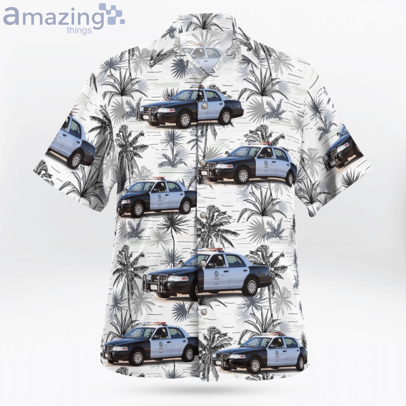 Los Angeles Police Department Ford Crown Victoria Police Interceptor Hawaiian Shirt image Los Angeles Police Department Ford Crown Victoria Police Interceptor Hawaiian Shirt Product Photo 3
