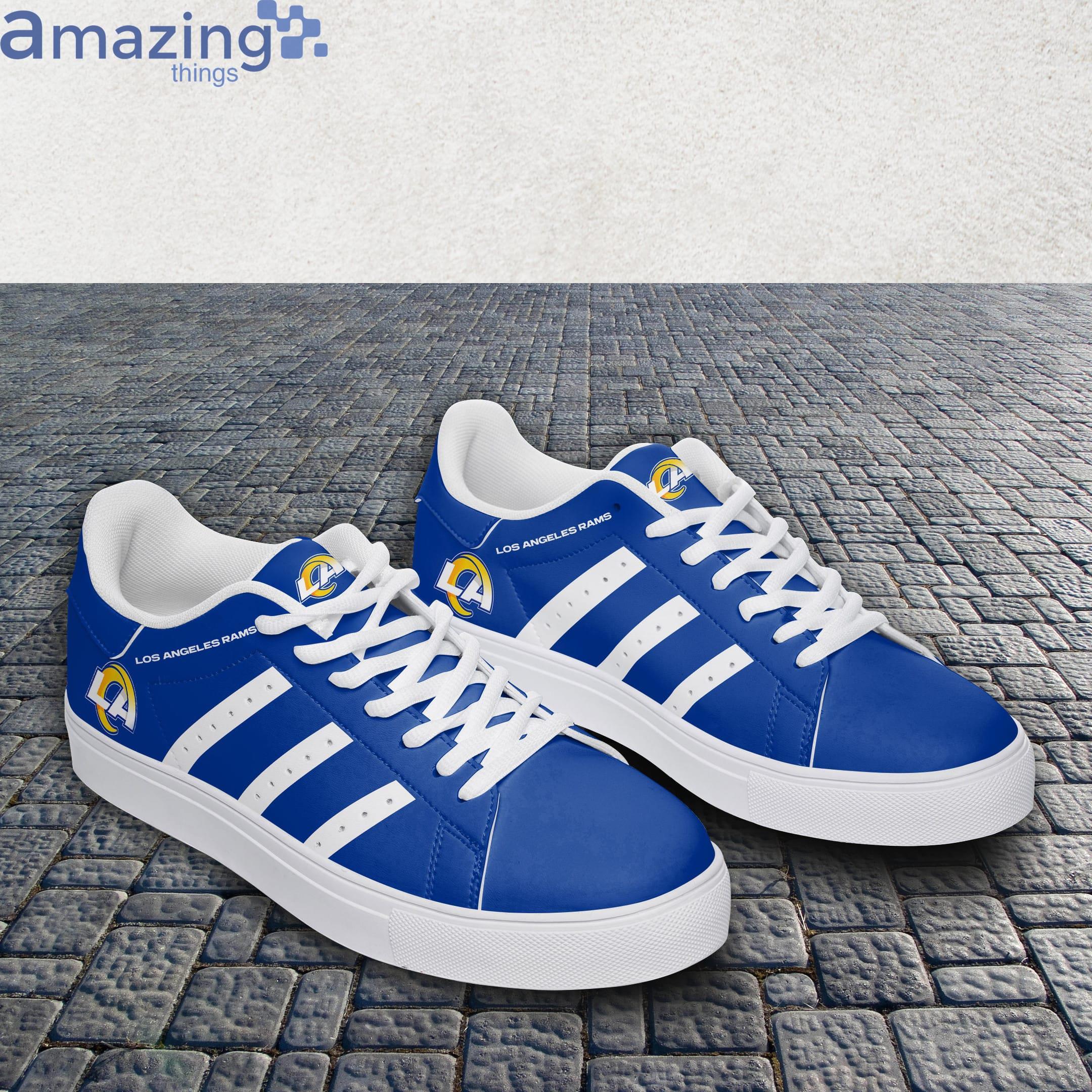 Los Angeles Rams Blue Stan Smith Low Top Skate Shoes image Los Angeles Rams Blue Stan Smith Low Top Skate Shoes Product Photo 3
