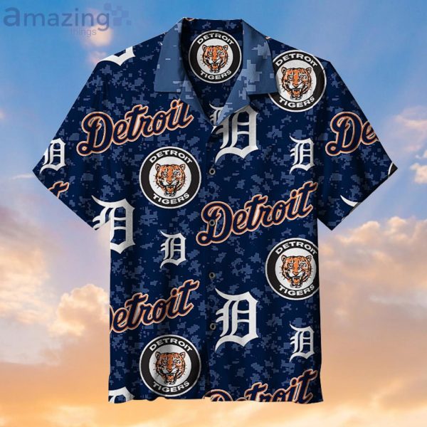 Love Mlb Detroit Tigers Baseball Team Navy Hawaiian Shirt Product Photo 1