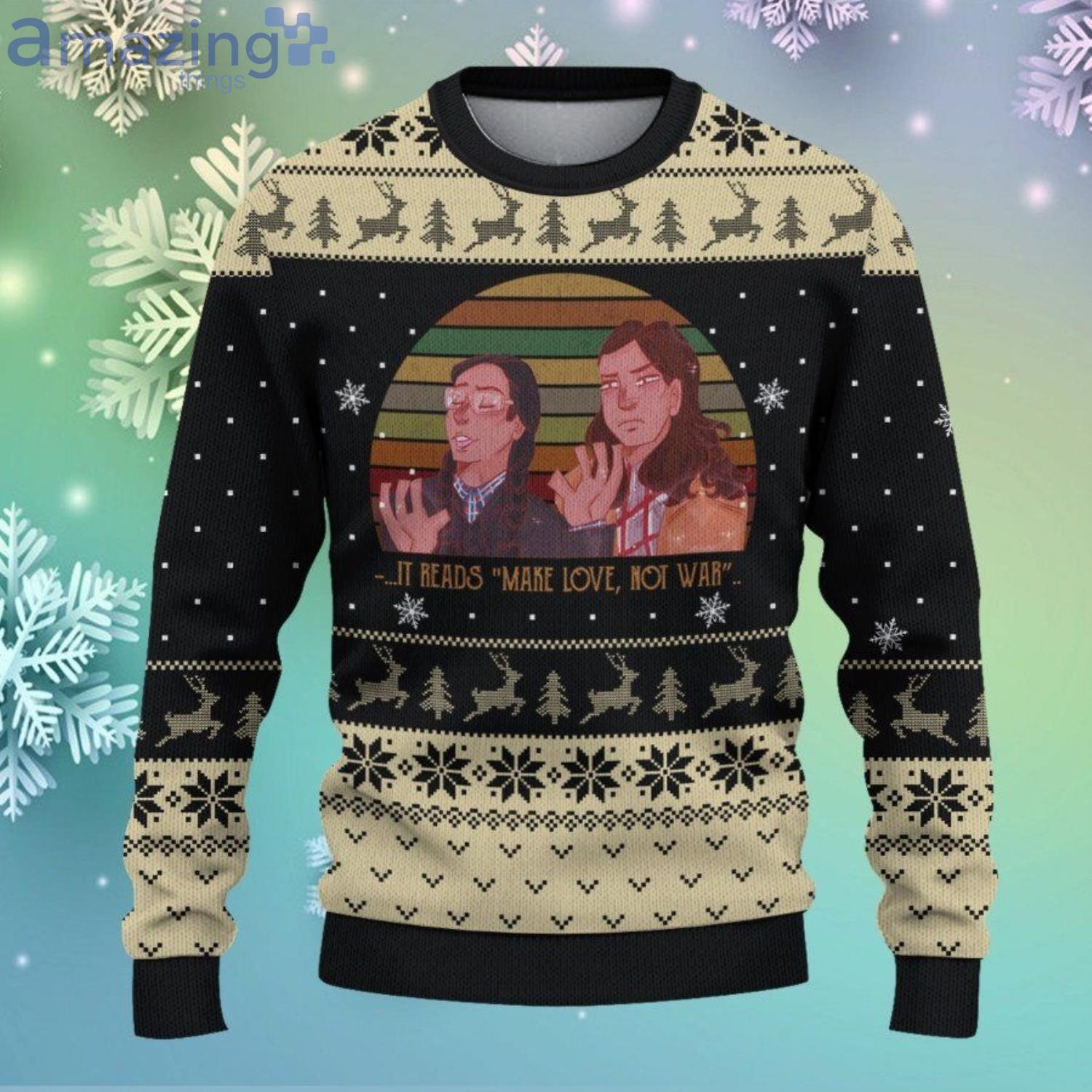 Make Love Not War Native Spirit Ugly Sweater image Make Love Not War Native Spirit Ugly Sweaterproduct photo 1 Product photo 1