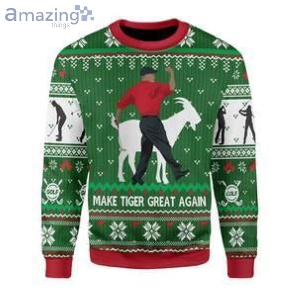 Make Tiger Great Again Ugly Christmas Sweater Product Photo 1
