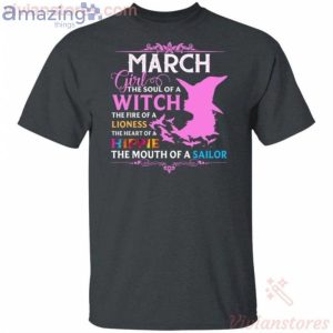 March Girl The Soul Of A Witch The Heart Of A Hippie Halloween T-Shirt Product Photo 2