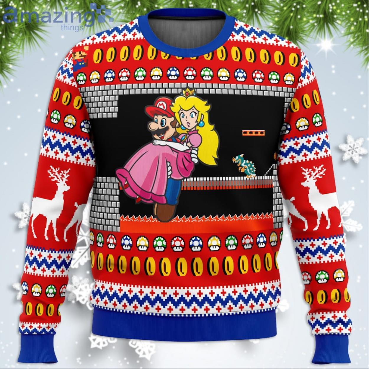 Mario Bowser’s Castle Funny Christmas Gift Ugly Christmas Sweater Product Photo 1 Mario Bowser’s Castle Funny Christmas Gift Ugly Christmas Sweater Product Photo 1
