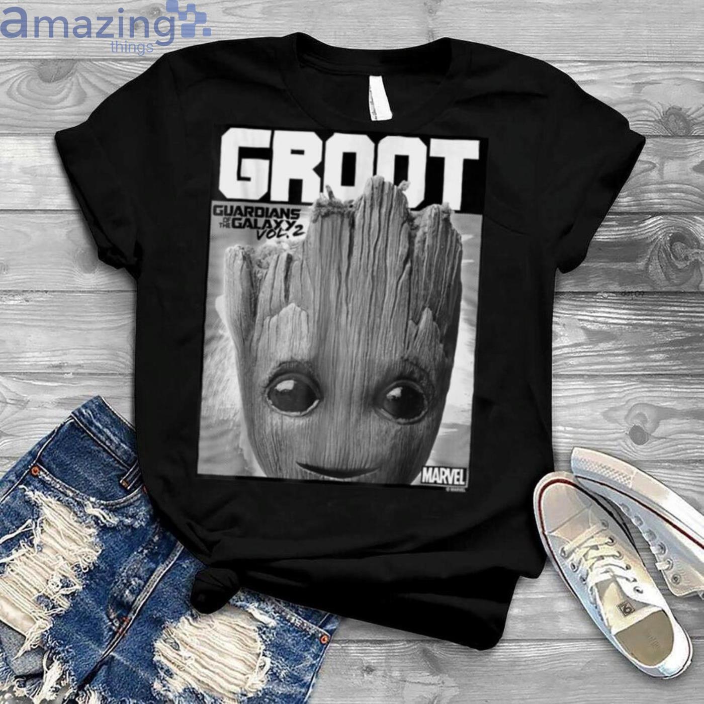 Marvel Guardians Baby Groot Close Up Graphic T Shirt Product Photo 1