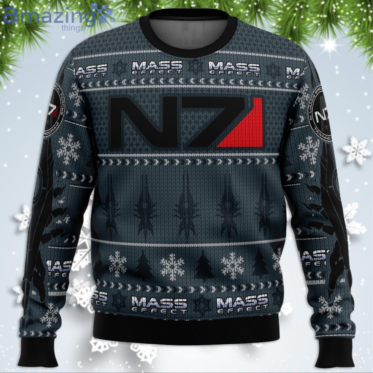 Mass Effect N7 Funny Christmas Gift Ugly Christmas Sweater Product Photo 1