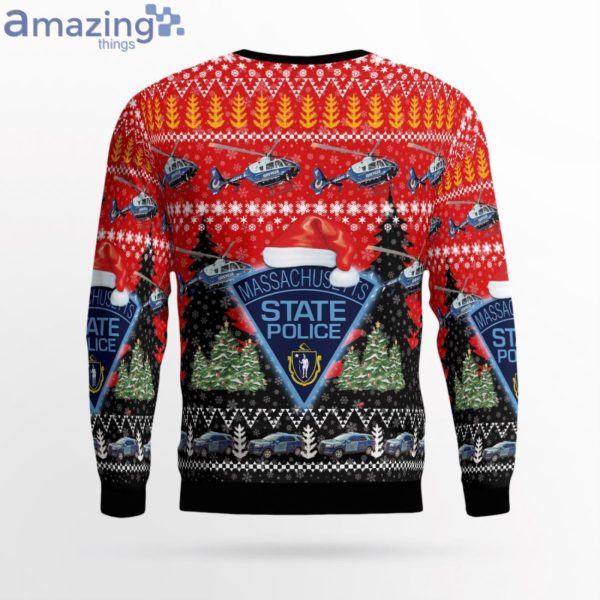 Massachusetts State Police Ford Police Interceptor Utility And Eurocopter Christmas Sweater Product Photo 3