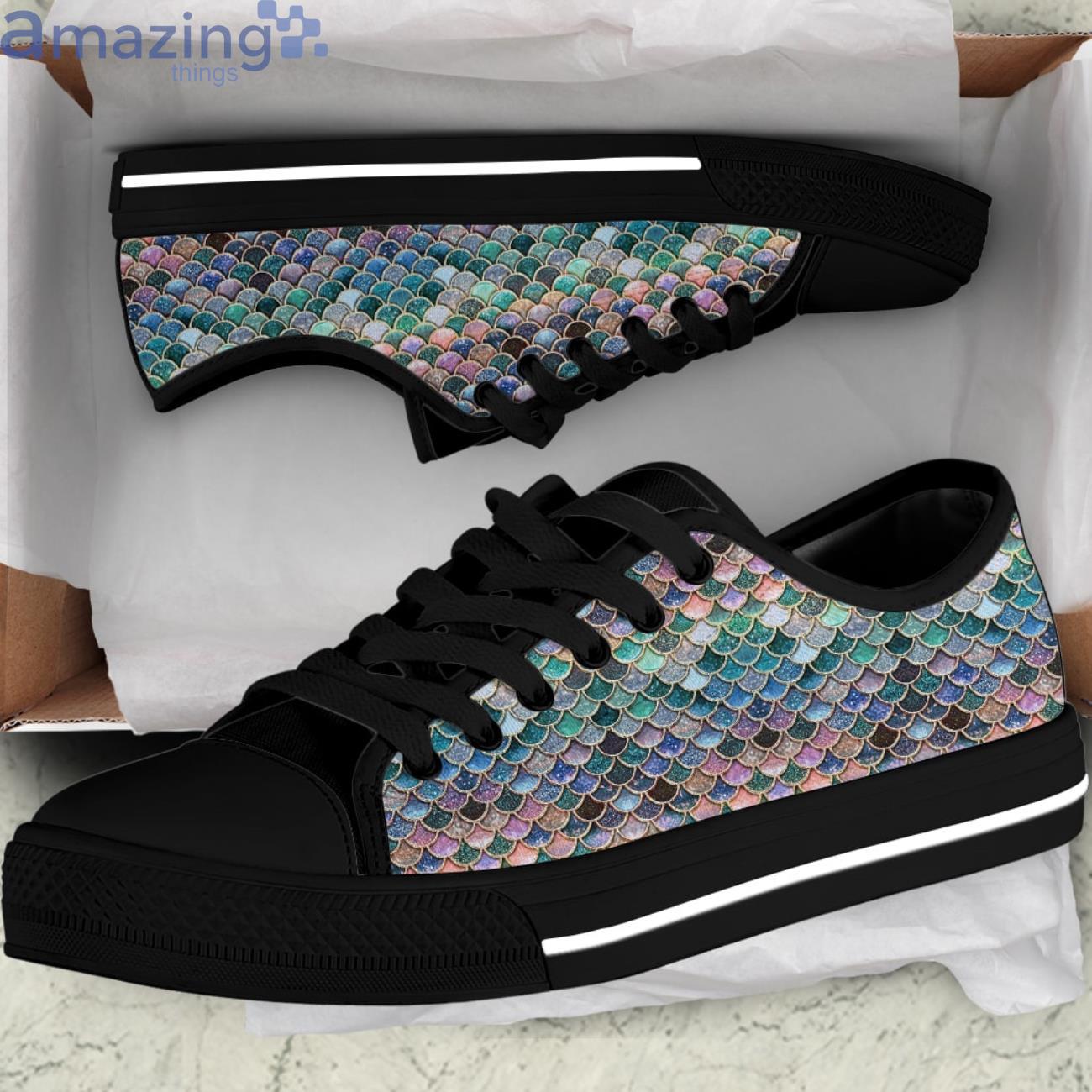 Mermaid Pattern Lover Low Top Canvas Shoes Product Photo 1 Mermaid Pattern Lover Low Top Canvas Shoes Product Photo 1