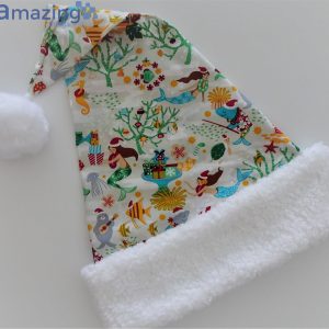 Mermaid Under The Sea Christmas Santa Hat For Adult And Child Product Photo 2