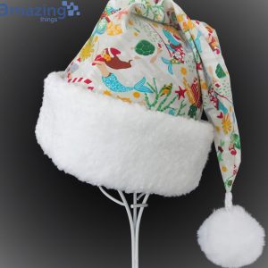 Mermaid Under The Sea Christmas Santa Hat For Adult And Child image Mermaid Under The Sea Christmas Santa Hat For Adult And Child Product Photo 3