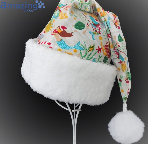 Mermaid Under The Sea Christmas Santa Hat For Adult And Child Product Photo 3