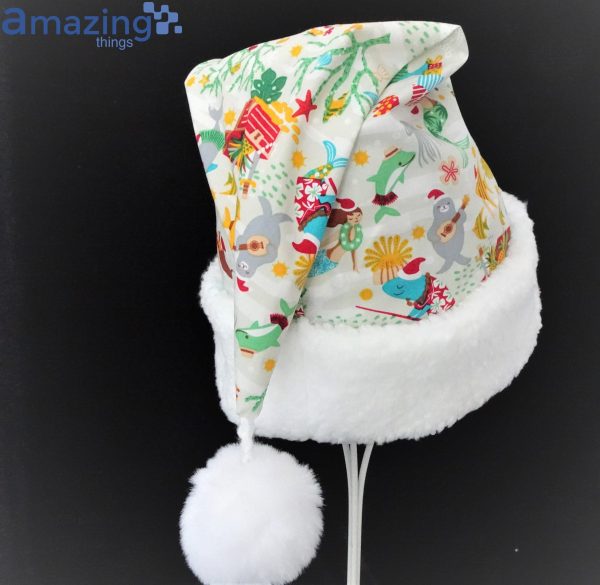 Mermaid Under The Sea Christmas Santa Hat For Adult And Child Product Photo 4