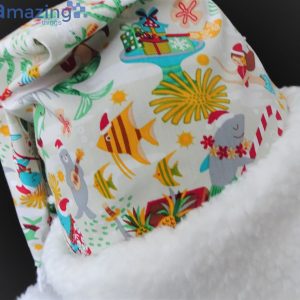 Mermaid Under The Sea Christmas Santa Hat For Adult And Child image Mermaid Under The Sea Christmas Santa Hat For Adult And Child Product Photo 5