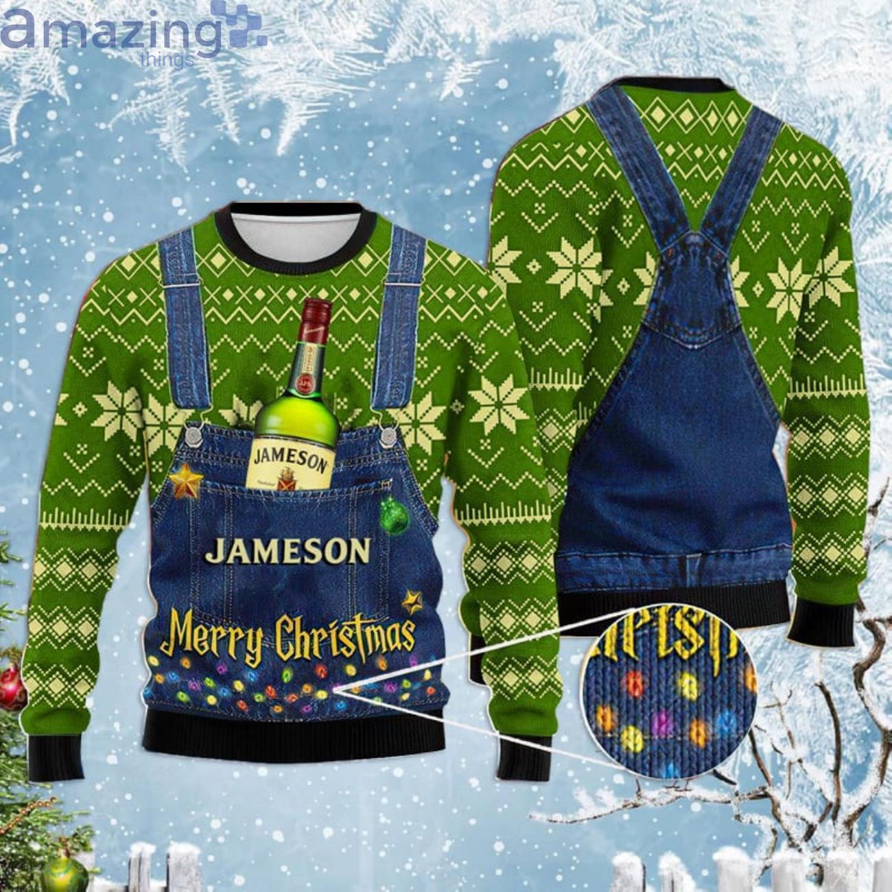 Merry Christmas Jameson Green Ugly Christmas Sweater Product Photo 1 Merry Christmas Jameson Green Ugly Christmas Sweater Product Photo 1