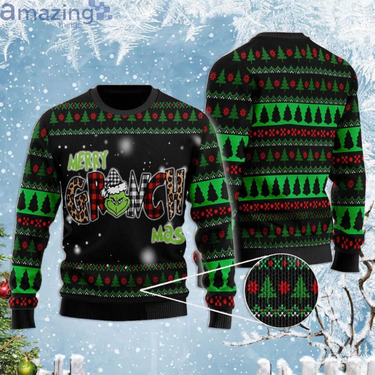 Merry Grinch Mas Ugly Christmas Sweater Product Photo 1
