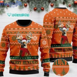 Merry Huntmas Deer Hunting Full Printing Christmas Ugly Sweater