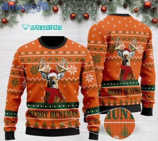 Merry Huntmas Deer Hunting Full Printing Christmas Ugly Sweater